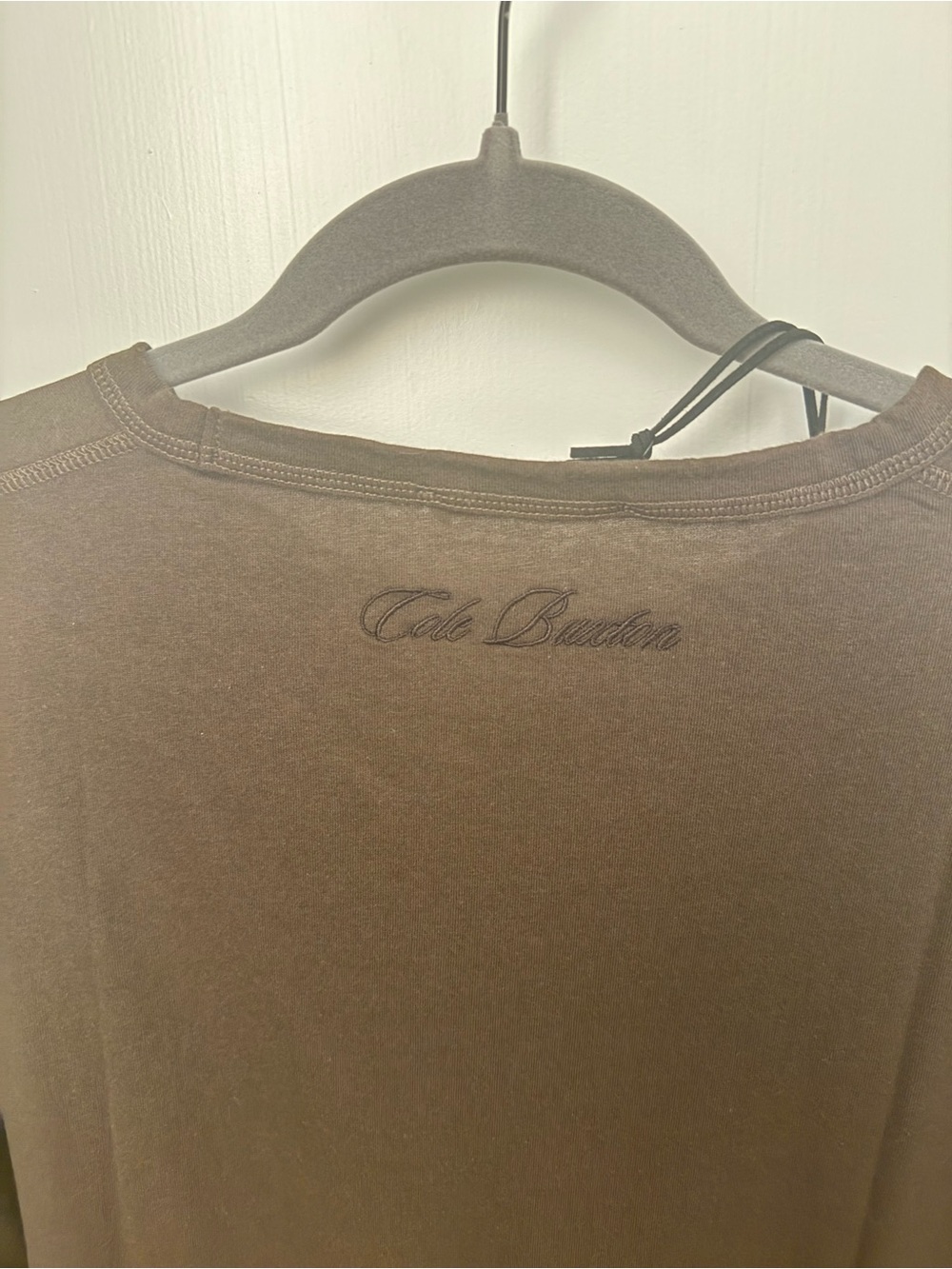 Cole Buxton Brown Short Sleeve Crewneck with Script Logo